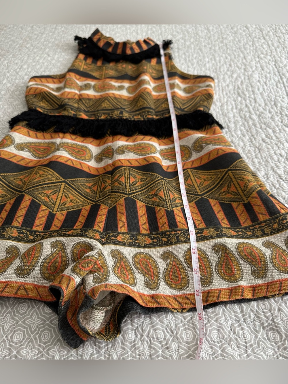 MINKPINK Paisley Pattern Fringe Romper Sleeveless Geometric Boho Revolve Size S - Picture 12 of 16